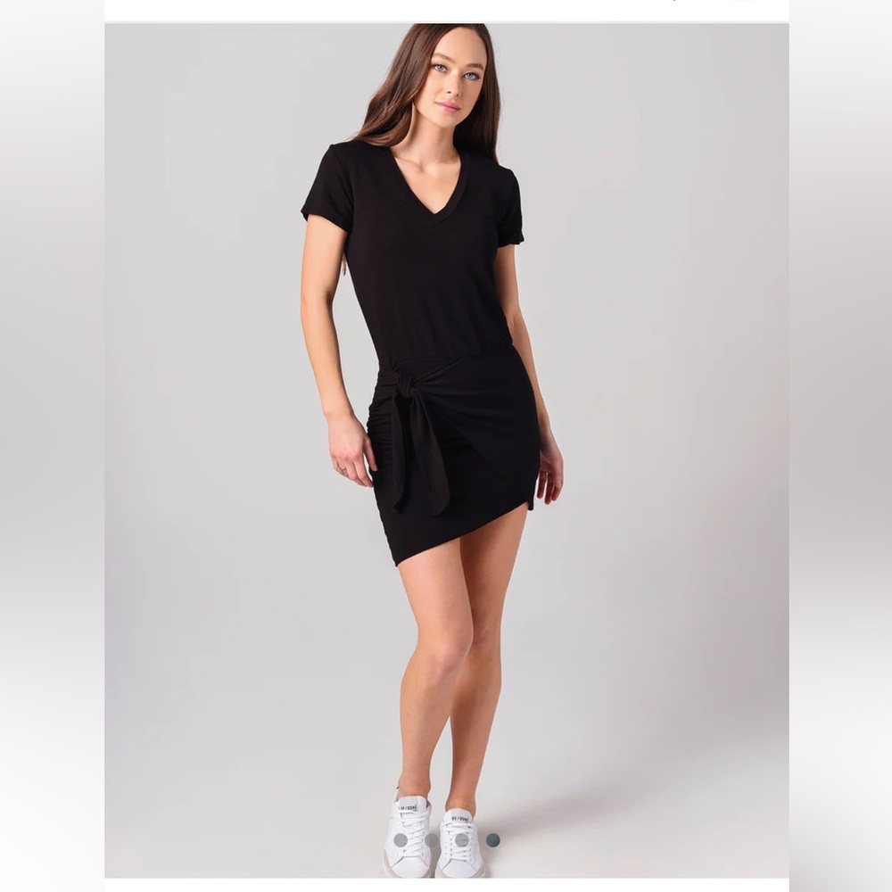 Monrow Super Soft V Dress Inca With Tie Women’s Size Small‎